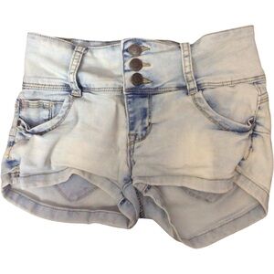 Hot Kiss Faded Blue Jean Shorts